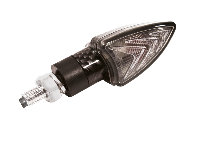 lampada pisca mini fusion universal carbono moto scud
